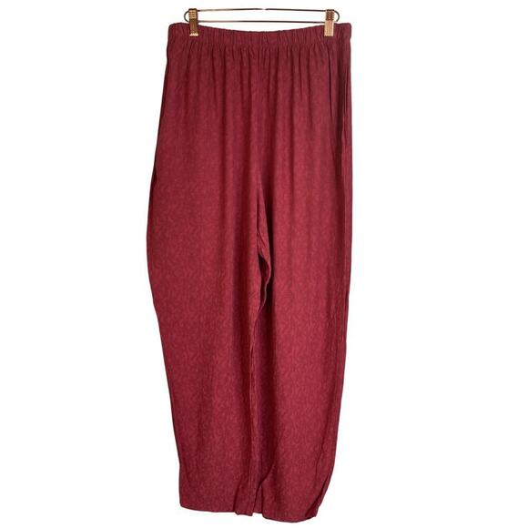 CP Shades 100% Rayon Embroidered Rasberry Color Ankle Pants Size Large - Picture 1 of 8